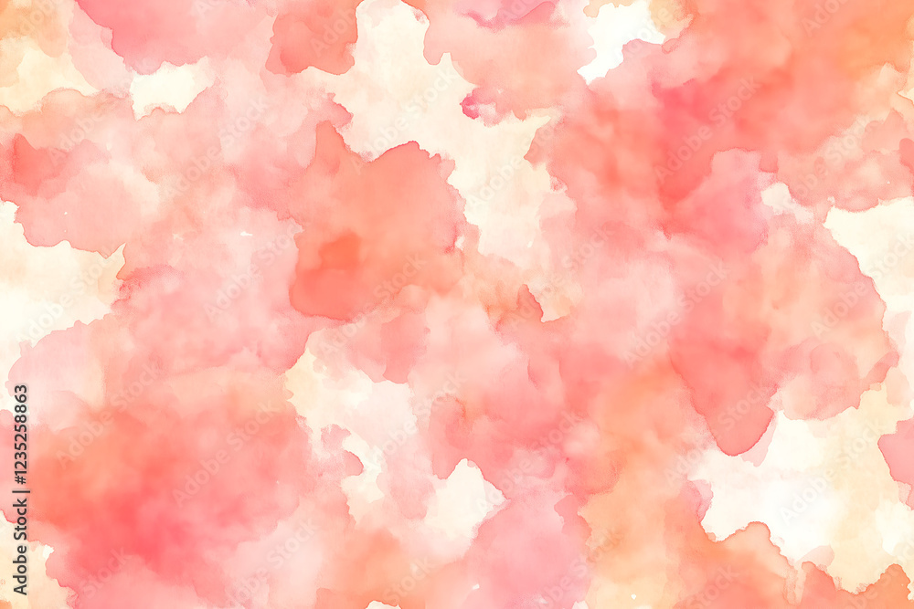 Fototapeta premium Blush Watercolor Washes Seamless Pattern