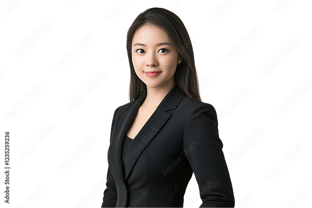 Portrait a businesswoman in a black suit, professional headshot, isolated on transparent background Portrait a businesswoman in a black suit, professional headshot, isolated on transparent background