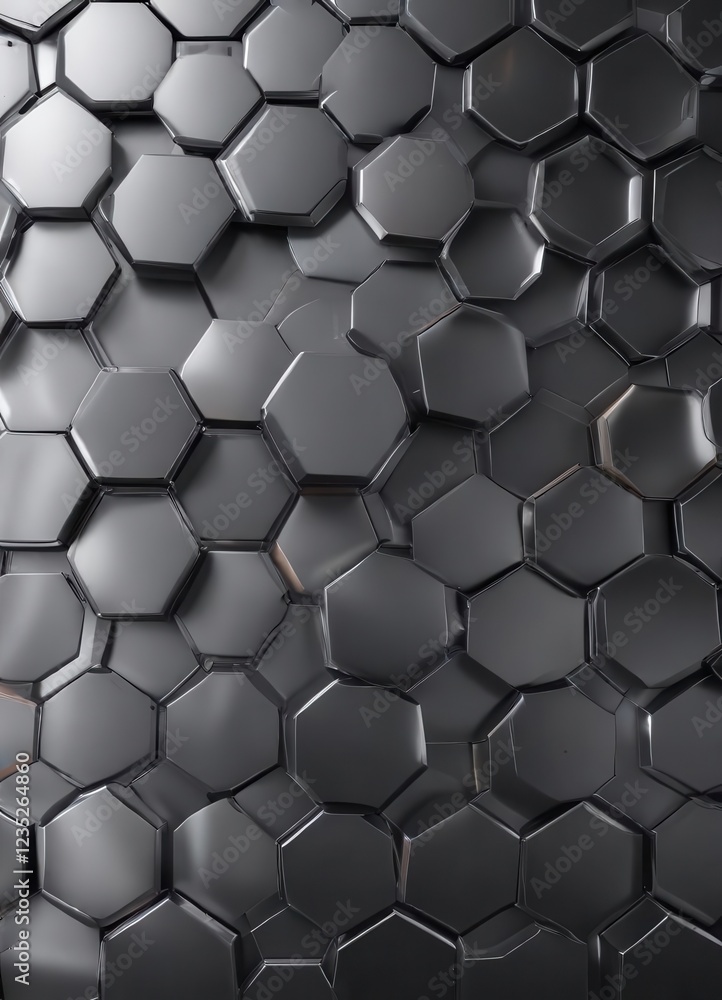 Geometric hexagonal metal background with soft light illumination, hexagonal, minimalist Geometric hexagonal metal background with soft light illumination, hexagonal, minimalist