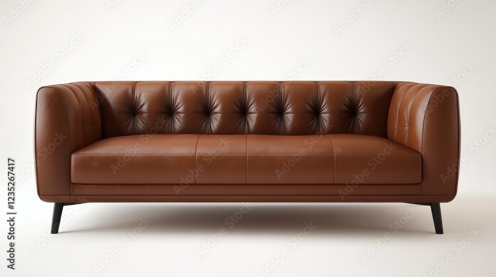 Front view of a brown stylish couch Front view of a brown stylish couch