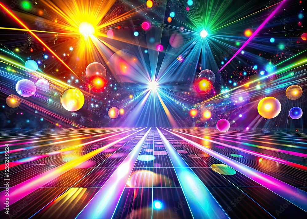 Fototapeta premium Disco Party Loop Background Low Light Photo AI