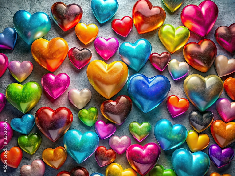 Double Exposure Hearts Valentine's Day Gray Background Double Exposure Hearts Valentine's Day Gray Background