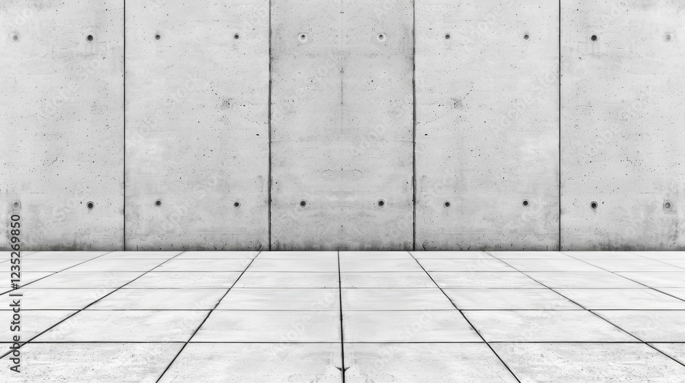 Fototapeta premium A bright panorama of white textured concrete creates a calm and modern aesthetic for any space or project.