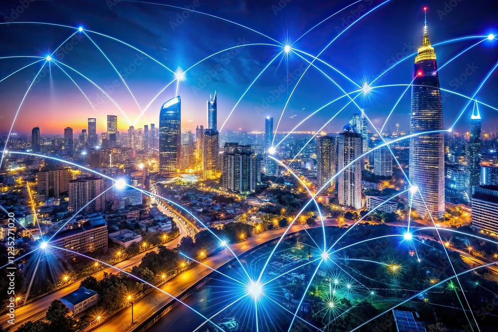 Naklejka premium Drone Photography Abstract Technology Communication Background