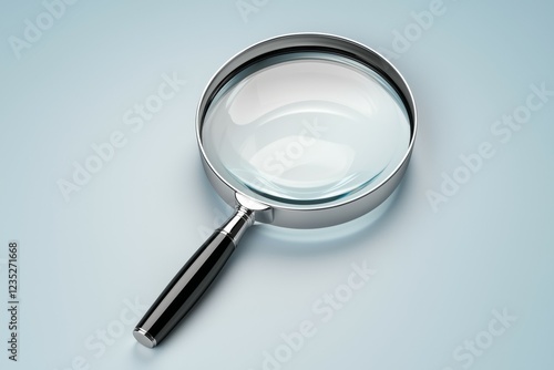 Magnifying glass is shown on a white background