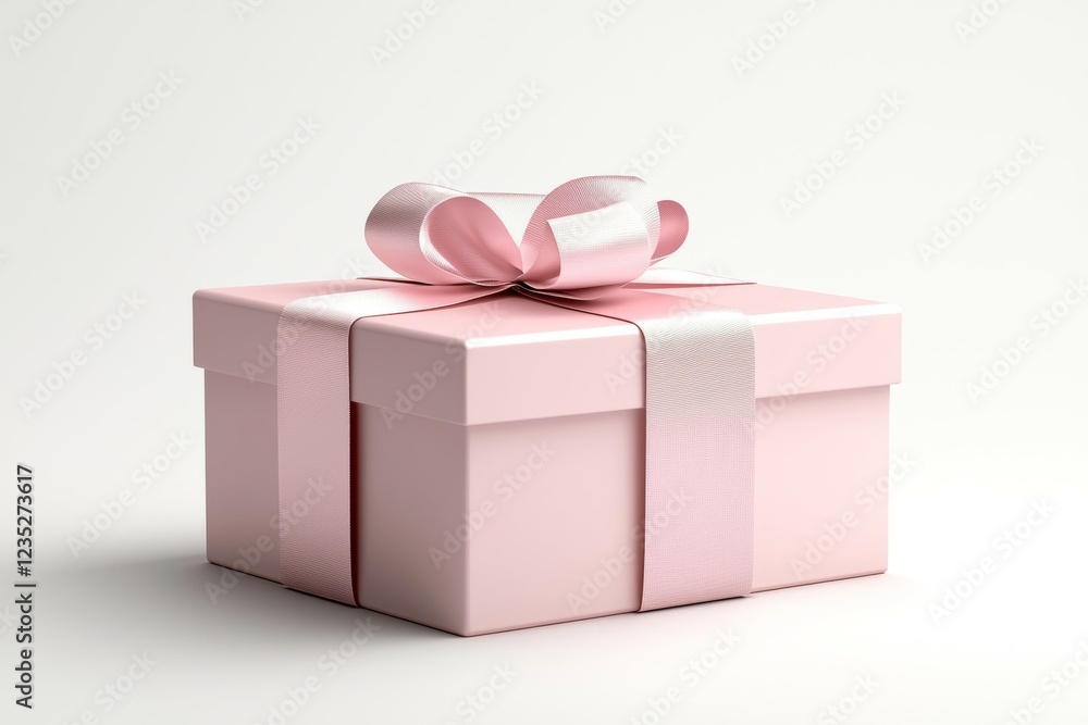 Fototapeta premium Pink box with a ribbon on top