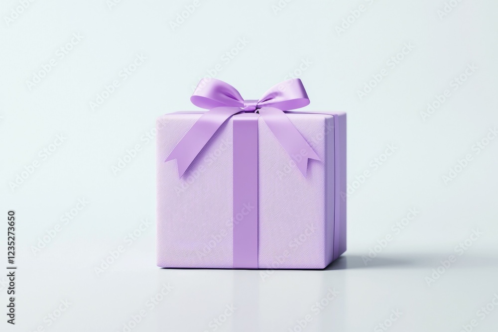 Obraz premium Purple box with a ribbon on top