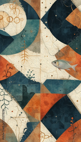 Wallpaper Mural Fish. For use in graphics. T-shirt print, tattoo design. Illustration for printing on wall decorations. Oil painting Torontodigital.ca