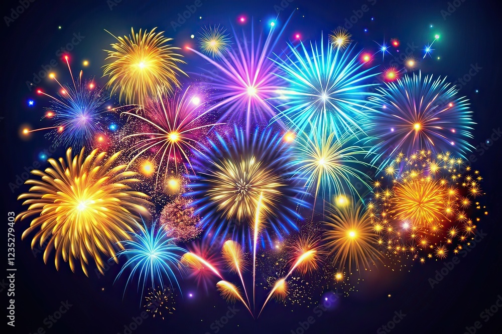 Naklejka premium Fireworks Celebration - Luxury New Year Design