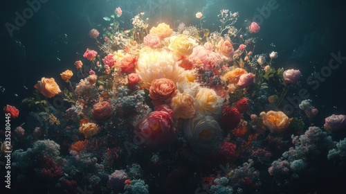 Wallpaper Mural A Luxurious Bouquet Of Roses And Other Flowers Torontodigital.ca