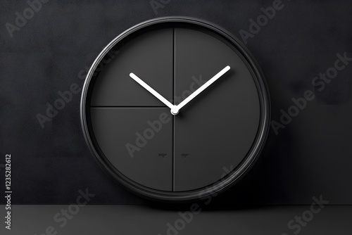 Wallpaper Mural Modern Black Wall Clock with Minimalist Design Simple White Hands Timepiece Torontodigital.ca