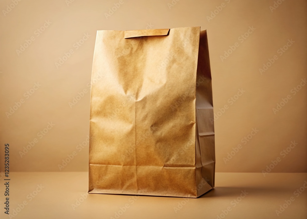 Eco-Friendly Brown Paper Bag: Minimalist Product Photography Eco-Friendly Brown Paper Bag: Minimalist Product Photography