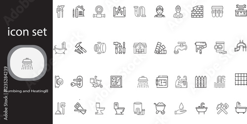 Adobe Illustrator Ensemble de 50 icônes de chauffageArtwork
