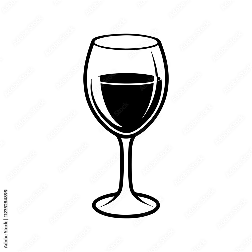 Wine glass silhouette vector art white background Wine glass silhouette vector art white background