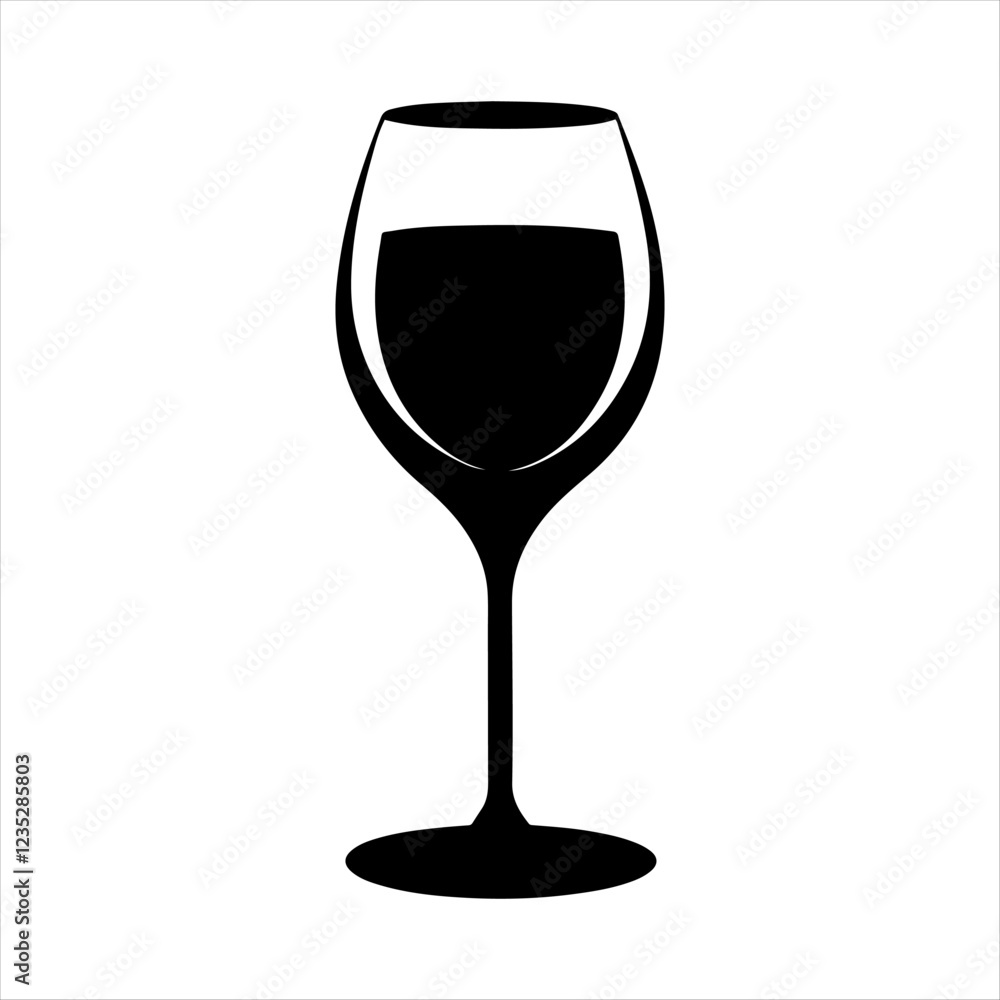 Wine glass silhouette vector art white background Wine glass silhouette vector art white background