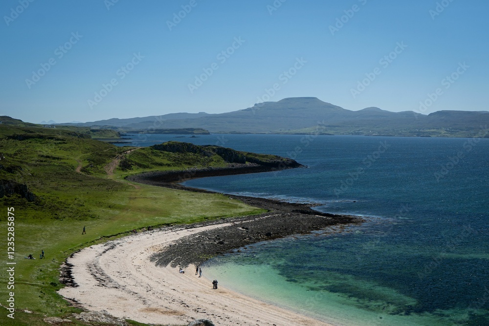 Naklejka premium Coral Beach panorama in Isle of Skye