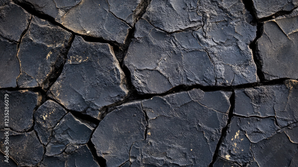 Fototapeta premium Cracked Black Textured Abstract Background