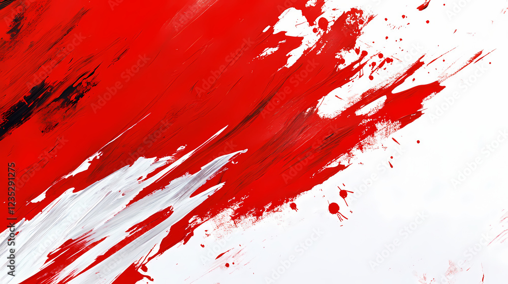 Red paint splashes on white, french flag inspired paint strokes. Dynamic Brushstrokes. Illustration Red paint splashes on white, french flag inspired paint strokes. Dynamic Brushstrokes. Illustration