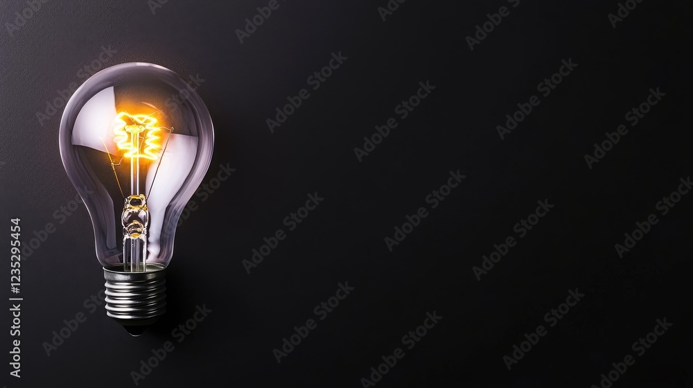 Glowing lightbulb on dark background, idea concept (2) Glowing lightbulb on dark background, idea concept (2)
