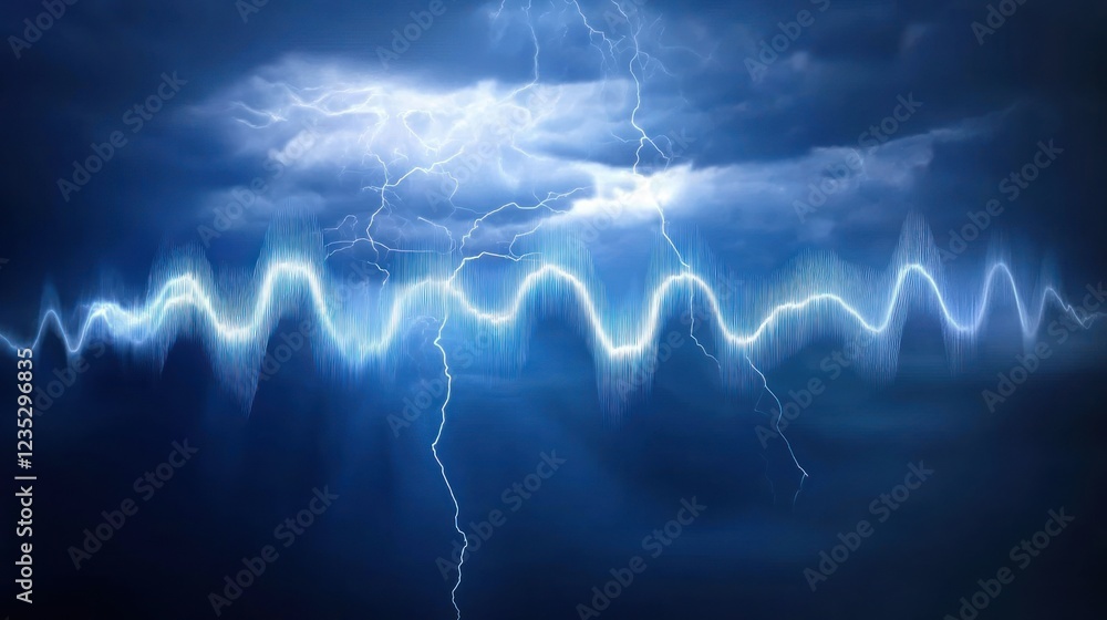 Lightning Storm Waveform Abstract Art Lightning Storm Waveform Abstract Art