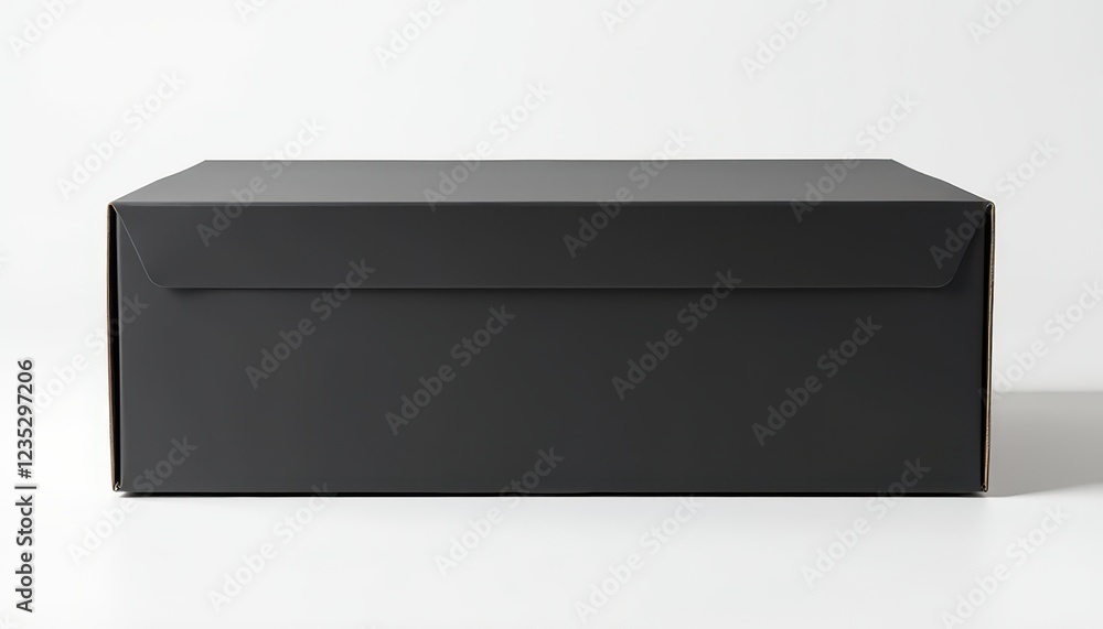 Matte Black Box Mockup on Starker White Background Matte Black Box Mockup on Starker White Background