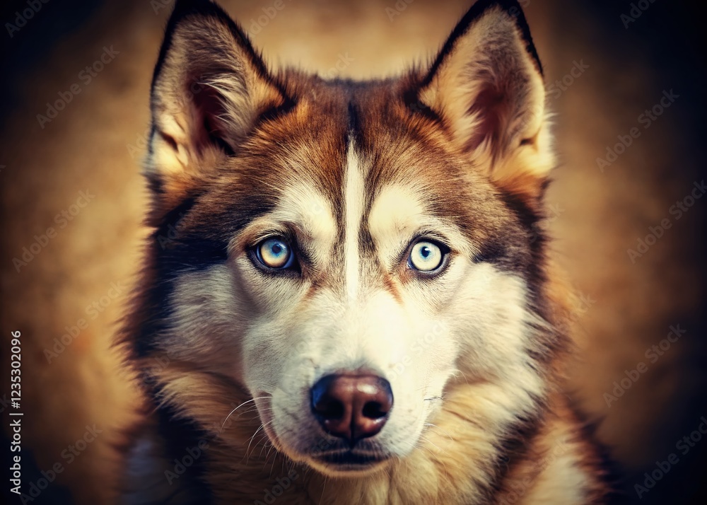 Obraz premium Husky Closeup with Striking Blue Eyes