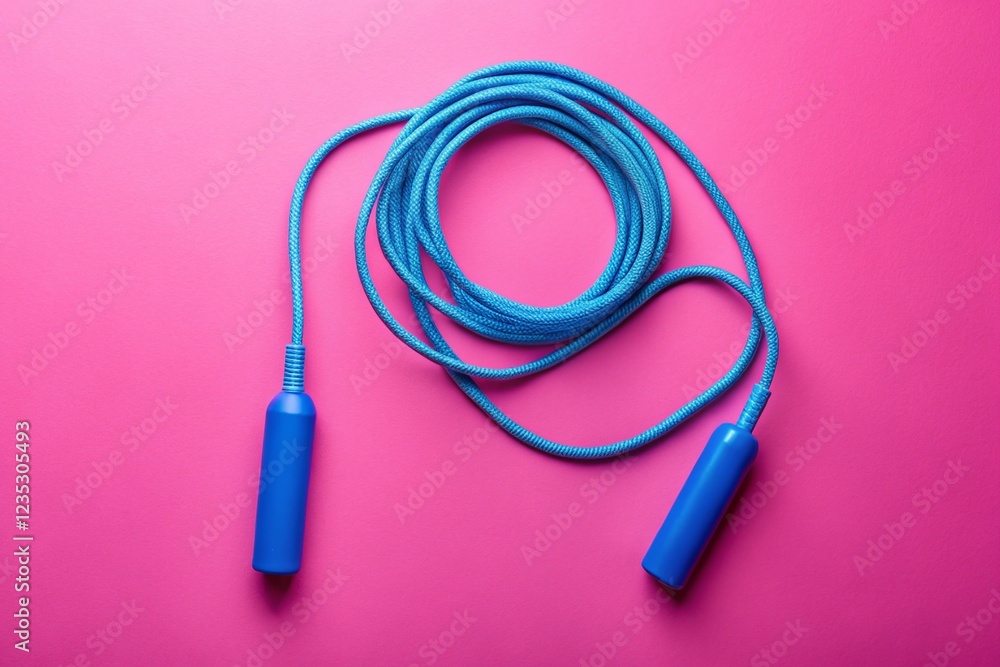 Jump Rope on Pink Background for Fitness Workout Jump Rope on Pink Background for Fitness Workout