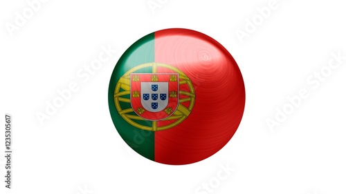 Portugal national flag isolated on white background. Portuguese republic is a country in the Iberian peninsula in southwestern Europe. photo