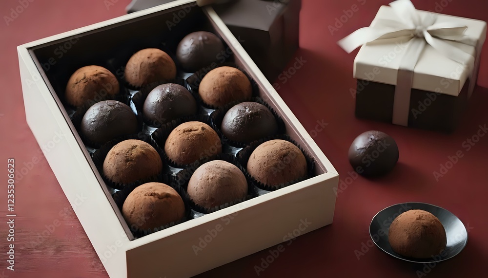 Box of assorted chocolate truffles as a gourmet gift Box of assorted chocolate truffles as a gourmet gift