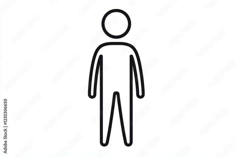 A simple, unadorned stick figure on a clean white background, embodying a sense of simplicity and A simple, unadorned stick figure on a clean white background, embodying a sense of simplicity and