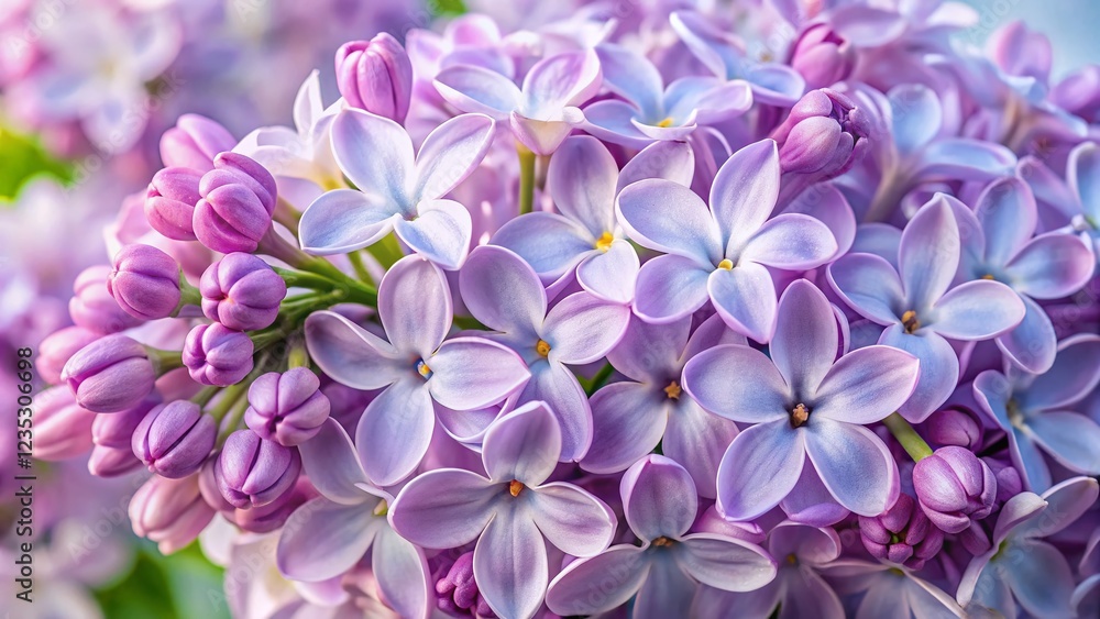 Light Lilac Large Inflorescences: Elegant Floral Composition for Spring & Summer Designs Light Lilac Large Inflorescences: Elegant Floral Composition for Spring & Summer Designs