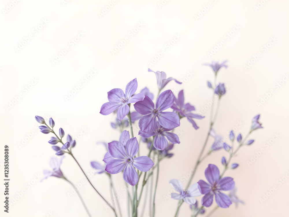 A bunch of lavender flowers on soft cream, perfect for floral arrangements or nature themes. Generative AI A bunch of lavender flowers on soft cream, perfect for floral arrangements or nature themes. Generative AI