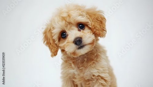 Adorable Fluffy Puppy Tilts Head Sweetly