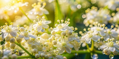 Macro Photography: Delicate Elderflower Blossom in Summer Garden