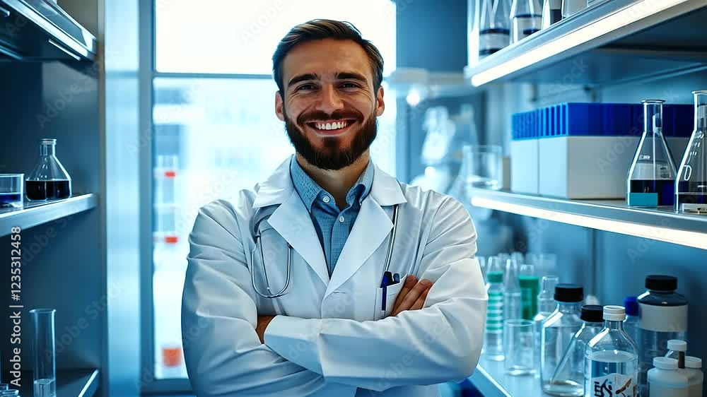 Young engineer conducting experiments with chemical reagents in a laboratory setting. Young engineer conducting experiments with chemical reagents in a laboratory setting.