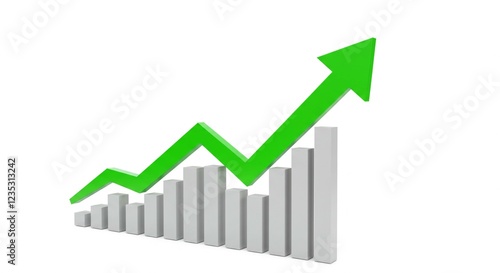 Upward Trend Graph Illustrative 3D Green Arrow Rising Above Grey Bar Chart Showing Growth Success Free Download Upward Trend Graph Illustrative 3D Green Arrow Rising Above Grey Bar Chart Showing Growth Success - GFXLoad