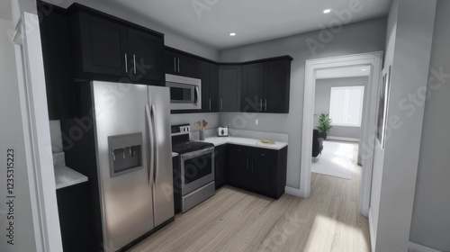 Wallpaper Mural Modern Kitchen Design With Stainless Steel Appliances Torontodigital.ca