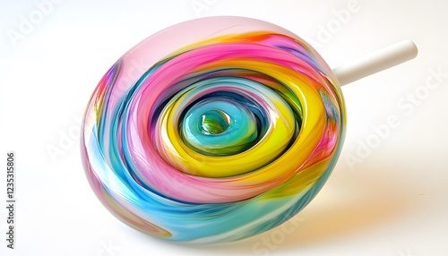 Colorful Swirled Glass Top Spinning Toy