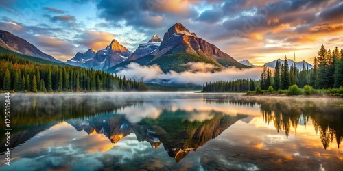 Majestic Mount Chephren & Waterfowl Lake Banff National Park Alberta Canada Sunrise Landscape Photography