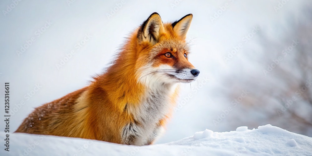 Fototapeta premium Majestic Red Fox in Winter's Embrace