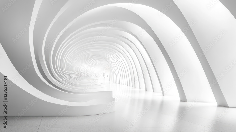 Naklejka premium Abstract White Architectural Space Interior Design