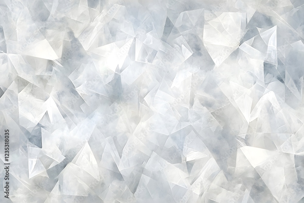 Obraz premium Abstract Crystal Texture White and Gray Geometric Pattern Seamless Background