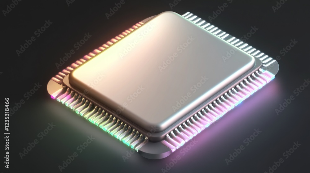 Illuminated Microchip Modern Technology Component Illuminated Microchip Modern Technology Component