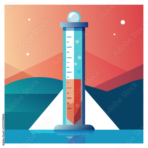 Hydrometer Laboratory Research Vector Illustration – Clipart, Line Art & Cartoon Design, Hydrometer lab research vector—clipart, line art & cartoon design for digital use.