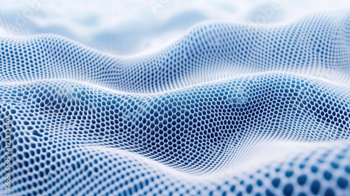 Wallpaper Mural Abstract Mesh Pattern with Light Blue Waves and Hexagonal Texture Torontodigital.ca