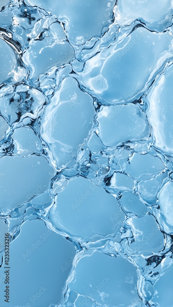 Abstract geometric ice shards melting in water refracting light Abstract geometric ice shards melting in water refracting light