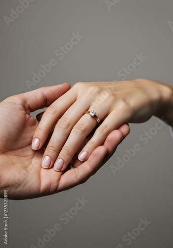 Wallpaper Mural A couple's hands with ring finger, generative ai Torontodigital.ca