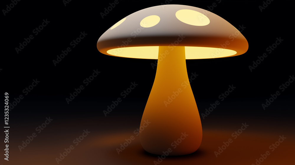 Modern mushroom-shaped lamp with soft glowing light, minimalist home decor, warm ambient lighting, stylish design, contemporary aesthetic, elegant interior concept, cozy night ambiance. Modern mushroom-shaped lamp with soft glowing light, minimalist home decor, warm ambient lighting, stylish design, contemporary aesthetic, elegant interior concept, cozy night ambiance.
