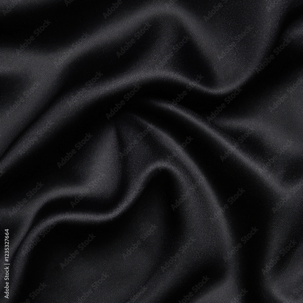 Obraz premium Dark silky fabric with elegant draped folds and soft texture