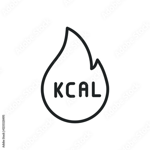 Calories burn thin line icons. Editable stroke and Perfect pixel on transparent background